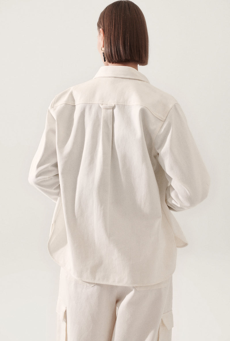 CANVAS OVERSHIRT MILK