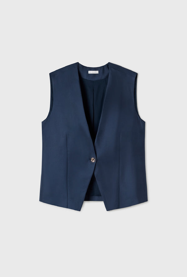 TWILL SLOUCH VEST MIDNIGHT