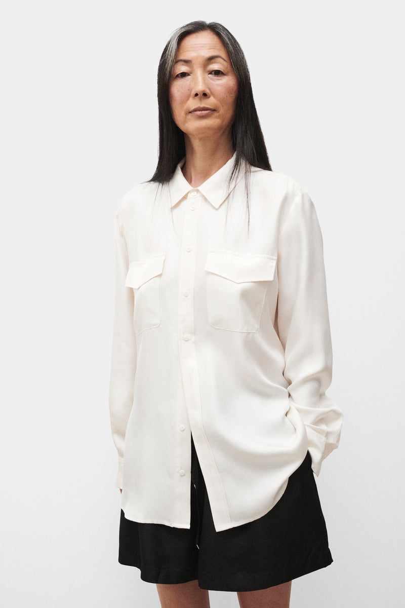 TWILL BOYFRIEND SHIRT WHITE