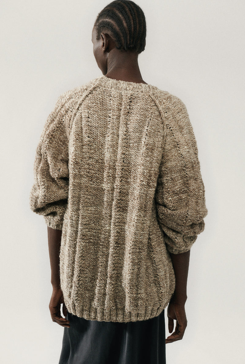 THE BIG G CARDIGAN NATURAL BROWN