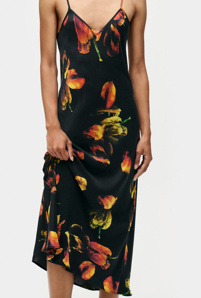 90S SLIP DRESS TULIPA BLACK