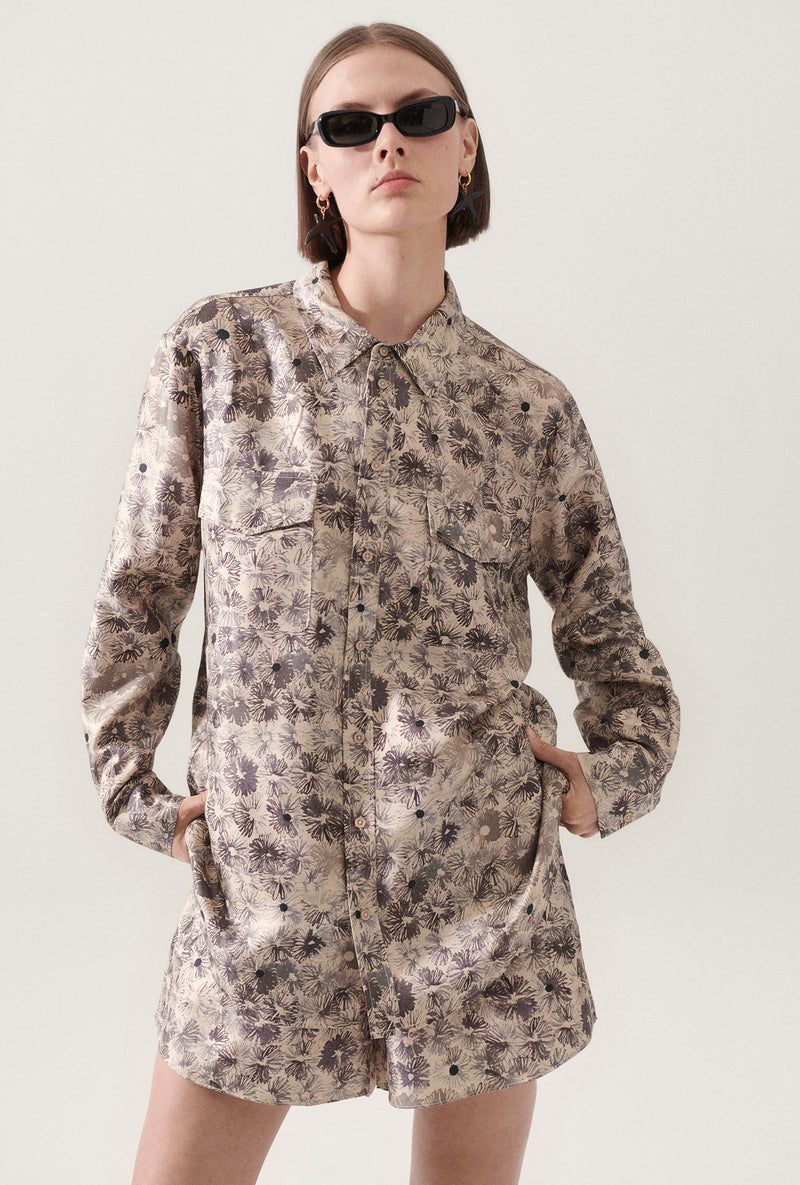 TWILL BOYFRIEND SHIRT ASTER FLORAL