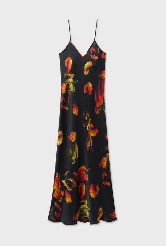 90S SLIP DRESS TULIPA BLACK