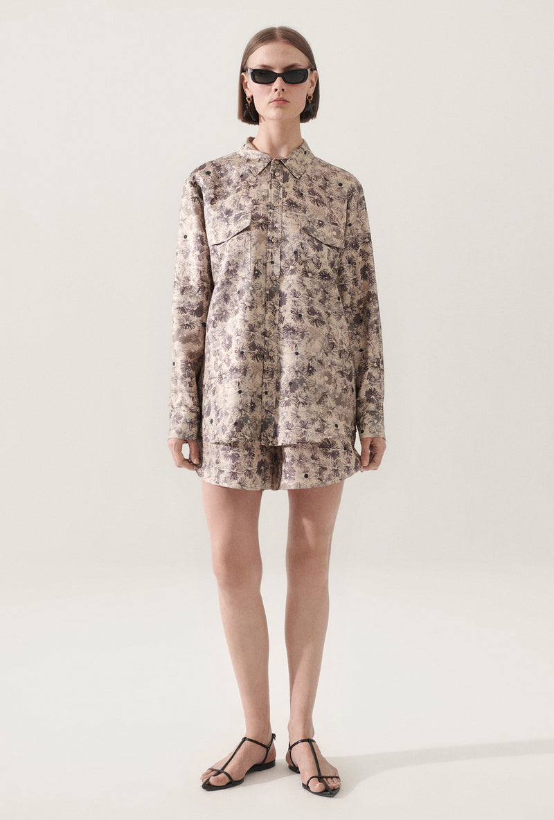 TWILL BOYFRIEND SHIRT ASTER FLORAL