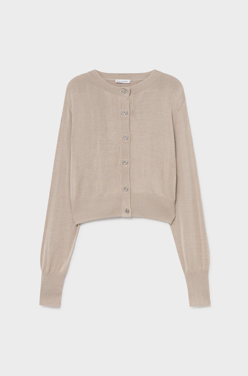 CROPPED CARDIGAN HAZELNUT