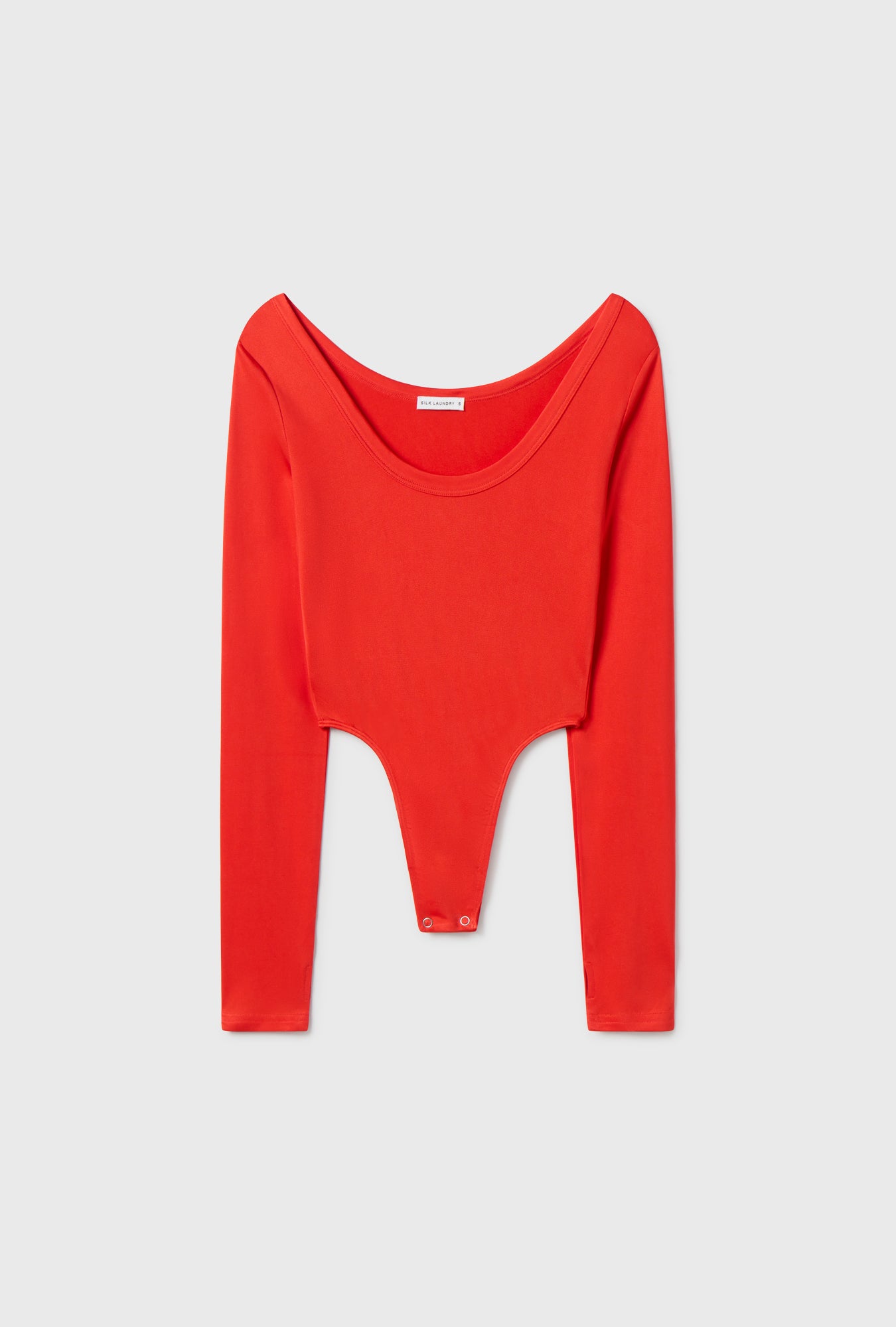 JERSEY MODAL LONG SLEEVE CUTAWAY BODYSUIT GERANIUM