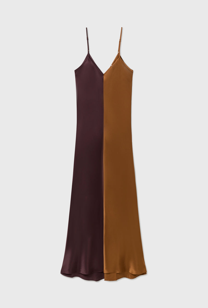 TWO TONE DRESS CACAO/VAN DYKE BROWN