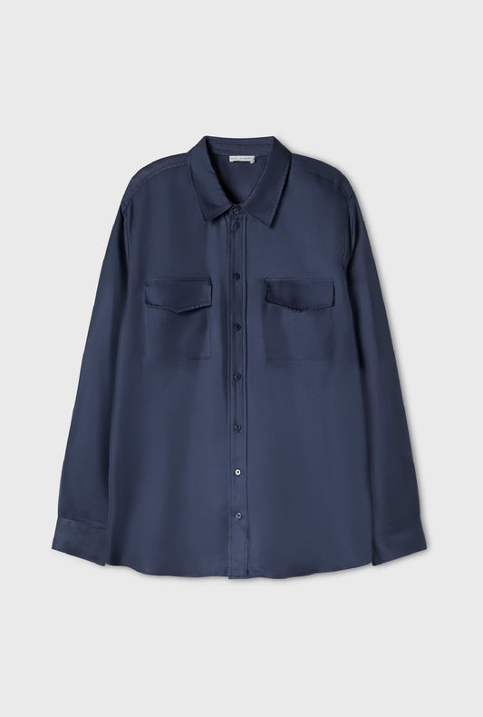 TWILL BOYFRIEND SHIRT MIDNIGHT