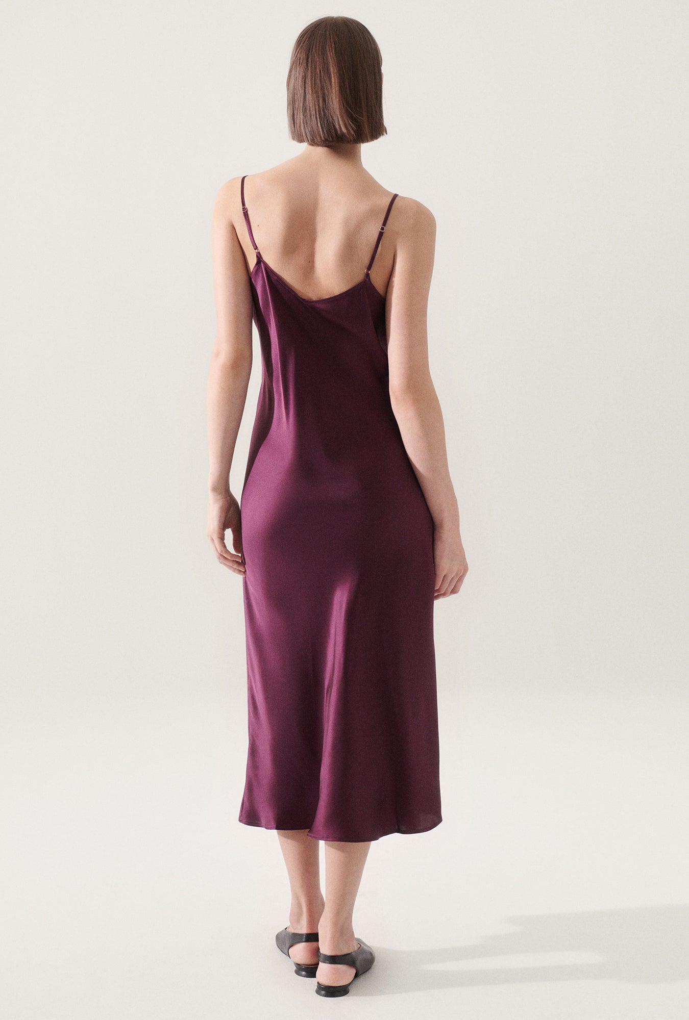 90S SLIP DRESS BLOOD PLUM