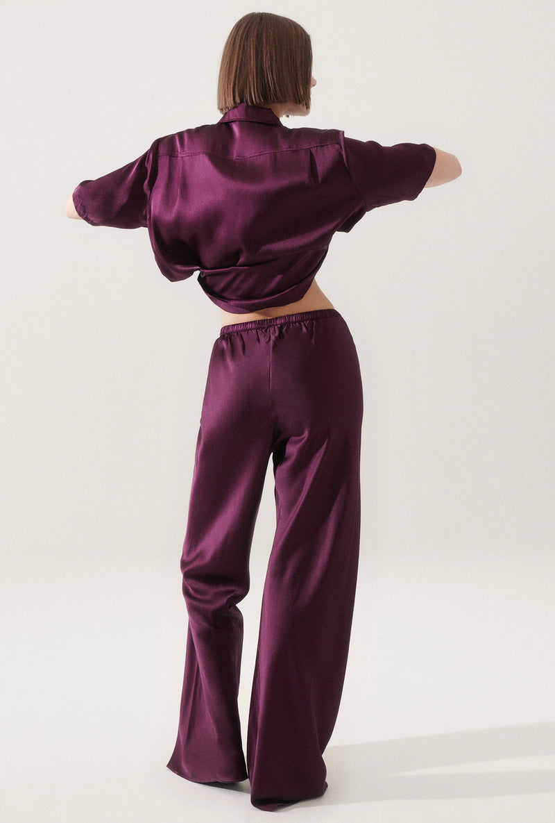 BIAS CUT PANTS BLOOD PLUM