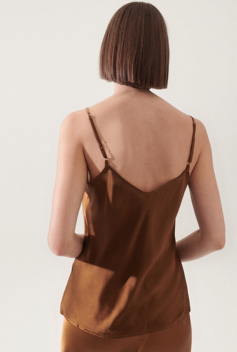 BIAS CUT CAMI VAN DYKE BROWN