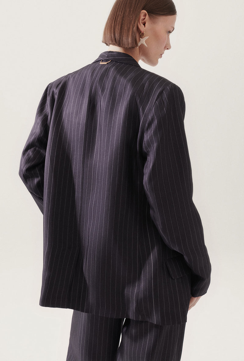 TWILL MIAMI BLAZER PINSTRIPE BLACK / WHITE