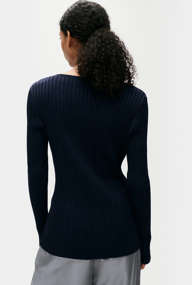 RIBBED KIA CARDIGAN MIDNIGHT